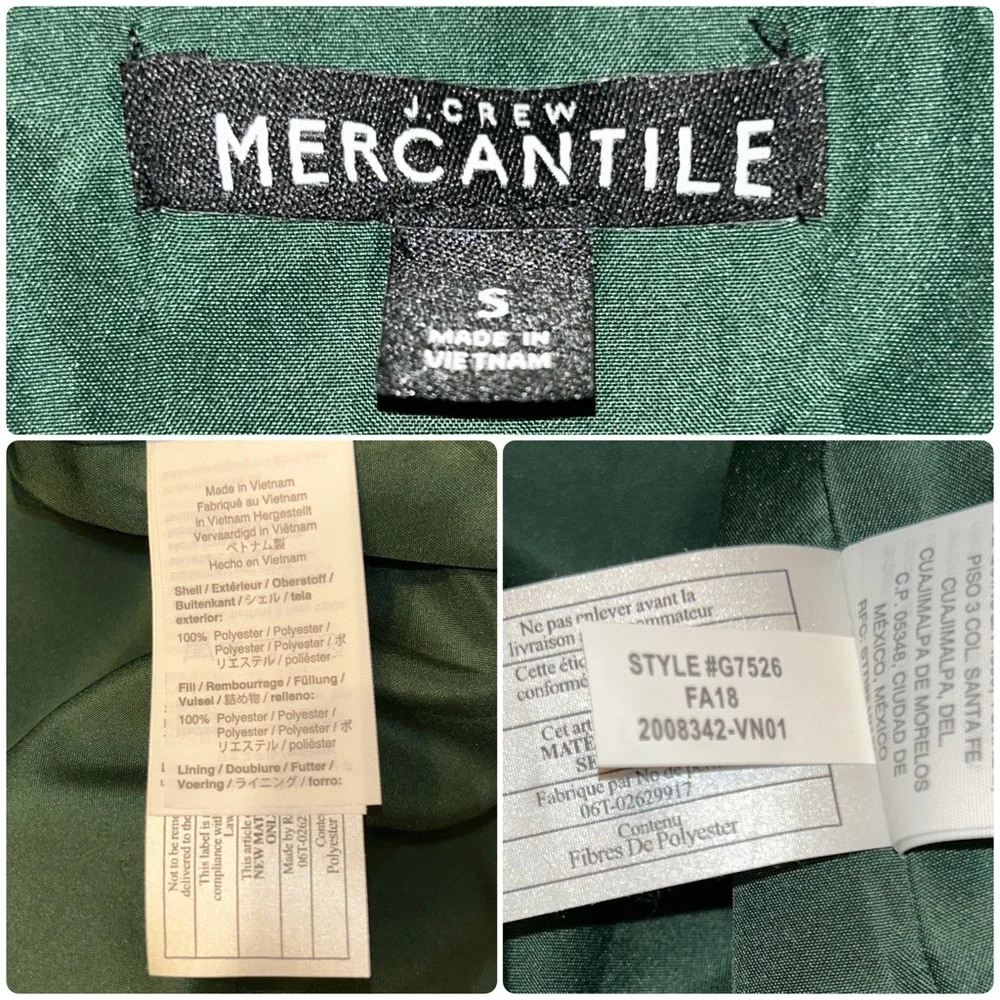 J CREW MERCANTILE Green Camo Quilted Vest Size Small